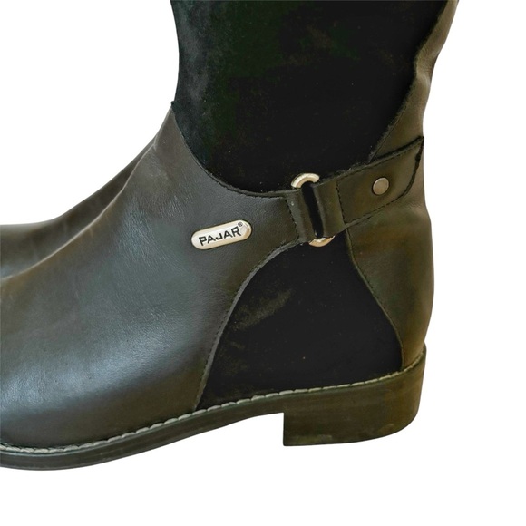 Pajar Carry Heritage Leather Suede Knee High Boots Black Horseback Riding Sz 9 - Picture 7 of 10